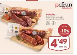 Supermercados Plaza PEFRÁN Salchichón o chorizo de vela ibérico oferta