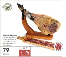 Supermercados Plaza FERMÍN RAMOS Paleta de cebo 50% raza ibérica oferta