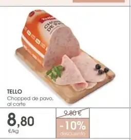 Supermercados Plaza TELLO Chopped de pavo, al corte oferta