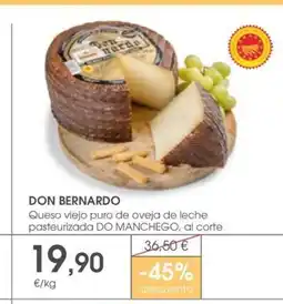 Supermercados Plaza DON BERNARDO Queso viejo puro de oveja de leche pasteurizada oferta