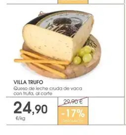 Supermercados Plaza VILLA TRUFO Queso de leche cruda de vaca con trufa, al corte oferta
