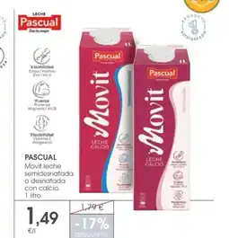 Supermercados Plaza PASCUAL Movit leche semidesnatada o desnatada con calcio oferta