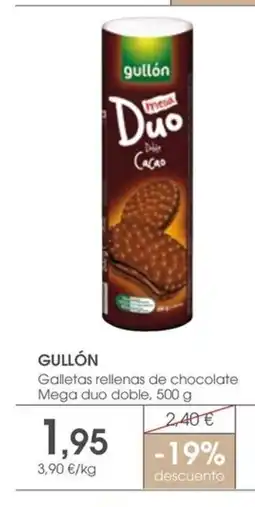 Supermercados Plaza GULLÓN Galletas rellenas de chocolate Mega duo doble oferta