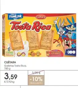 Supermercados Plaza CUÉTARA Galletas Tosta Rica, oferta