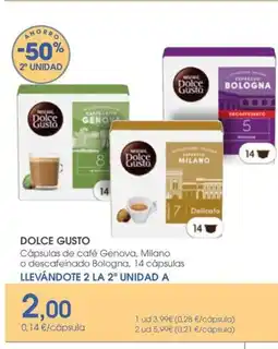 Supermercados Plaza DOLCE GUSTO Cápsulas de café Genova, Milano o descafeinado Bologna, 14 cápsulas oferta