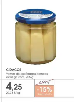 Supermercados Plaza CIDACOS Yemas de espárragos blancos extra gruesos oferta