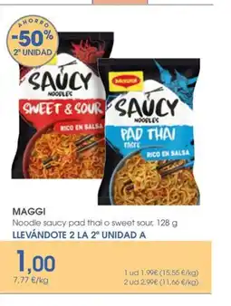 Supermercados Plaza MAGGI Noodle saucy pad thai o sweet sour oferta
