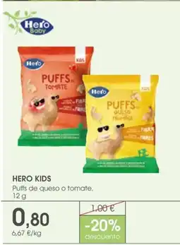 Supermercados Plaza HERO KIDS Puffs de queso o tomate oferta