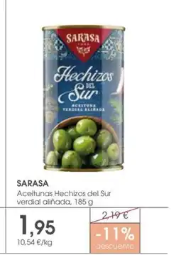 Supermercados Plaza SARASA Aceitunas Hechizos del Sur verdial aliñada oferta
