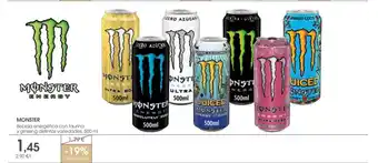 Supermercados Plaza MONSTER Bebida energética con taurina y ginseng distintas variedades oferta