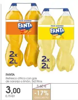Supermercados Plaza FANTA Refresco cítrico con gas de naranja o limón oferta