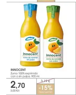 Supermercados Plaza INNOCENT Zumo 100% exprimido con o sin pulpa oferta