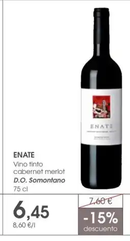 Supermercados Plaza ENATE Vino tinto cabernet merlot D.O. Somontano oferta