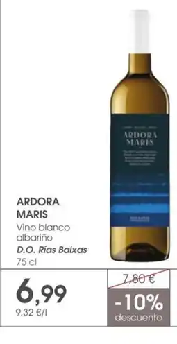 Supermercados Plaza ARDORA MARIS Vino blanco albariño D.O. Rías Baixas oferta