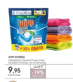 Supermercados Plaza WIPP EXPRESS Detergente cápsulas Power Caps Limpieza Profunda oferta