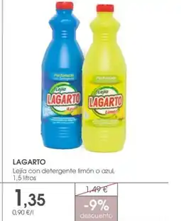 Supermercados Plaza LAGARTO Lejía con detergente limón o azul oferta