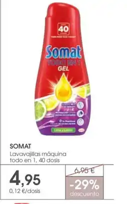 Supermercados Plaza SOMAT Lavavajillas máquina todo en 1, 40 dosis oferta