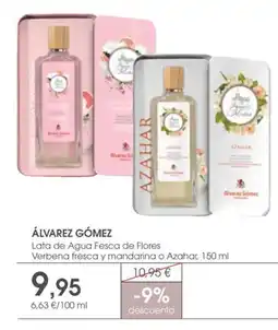 Supermercados Plaza ÁLVAREZ GÓMEZ Lata de Agua Fesca de Flores Verbena fresca y mandarina o Azahar oferta