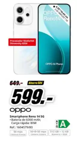 MediaMarkt OPPO Smartphone Reno 14 5G oferta