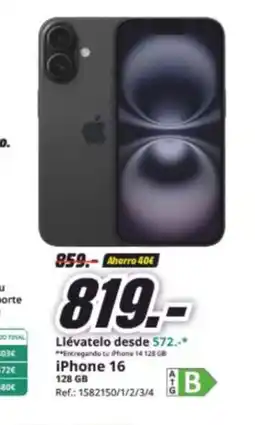 MediaMarkt IPHONE 16 oferta