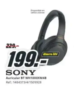MediaMarkt SONY Auricular BT WH1000XM4B oferta