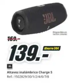 MediaMarkt Altavoz inalámbrico Charge 5 oferta