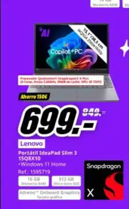 MediaMarkt LENOVO Portátil IdeaPad Slim 3 oferta
