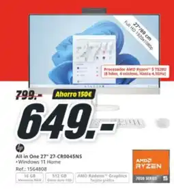 MediaMarkt HP All in One 27" 27-CR0045NS oferta