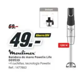 MediaMarkt MOULINEX Batidora de mano Powelix Life DD953D oferta