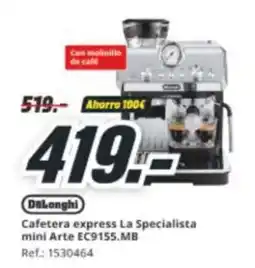 MediaMarkt DELONGHI Cafetera express La Specialista mini Arte EC9155.MB oferta
