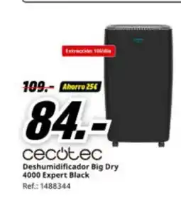 MediaMarkt CECOTEC Deshumidificador Big Dry 4000 Expert Black oferta