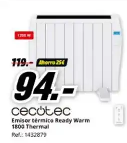 MediaMarkt CECOTEC Emisor térmico Ready Warm 1800 Thermal oferta