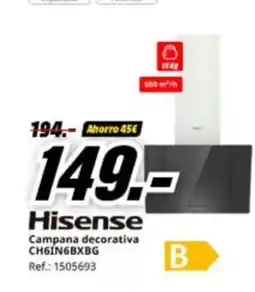 MediaMarkt HISENSE Campana decorativa CH6IN6BXBG oferta