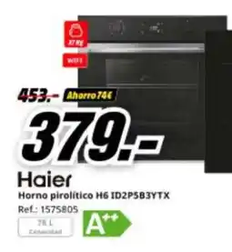 MediaMarkt HAIER Horno pirolítico H6 ID2P583YTX oferta