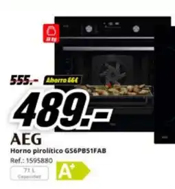 MediaMarkt AEG Horno pirolítico GS6PB51FAB oferta
