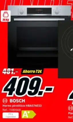 MediaMarkt BOSCH Horno pirolitico HBA574E53 oferta