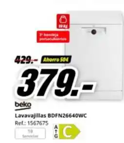MediaMarkt BEKO Lavavajillas BDFN26640WC oferta