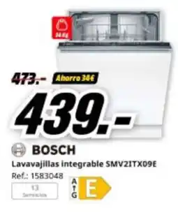 MediaMarkt BOSCH Lavavajillas integrable SMV21TX09E oferta