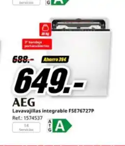 MediaMarkt AEG Lavavajillas integrable FSE76727P oferta
