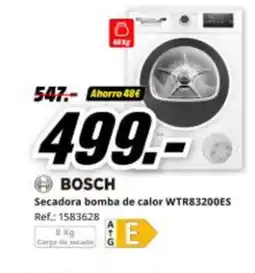 MediaMarkt BOSCH Secadora bomba de calor WTR83200ES oferta