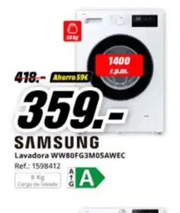 MediaMarkt SAMSUNG Lavadora WW80FG3M05AWEC oferta
