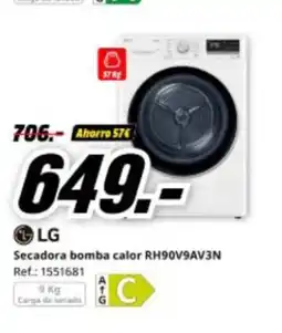 MediaMarkt LG Secadora bomba calor RH90V9AV3N oferta