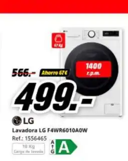 MediaMarkt LG Lavadora F4WR6010A0W oferta