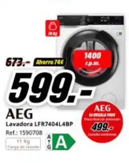 MediaMarkt AEG Lavadora LFR7404L4BP oferta