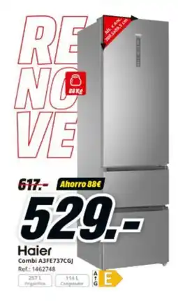MediaMarkt HAIER Combi A3FE737CGJ oferta