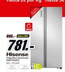 MediaMarkt HISENSE Frigorifico americano RS677N4ACC oferta