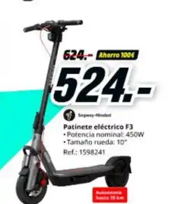MediaMarkt SEGWAY-NINEBA Patinete eléctrico F3 oferta