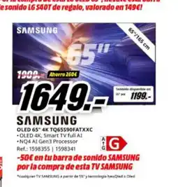 MediaMarkt SAMSUNG OLED 65" 4K TQ65590FATXXC oferta