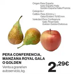 Hipercor Pera conferencia, manzana royal gala o golden oferta