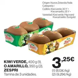 Hipercor ZESPRI Kiwi verde o amarillo oferta